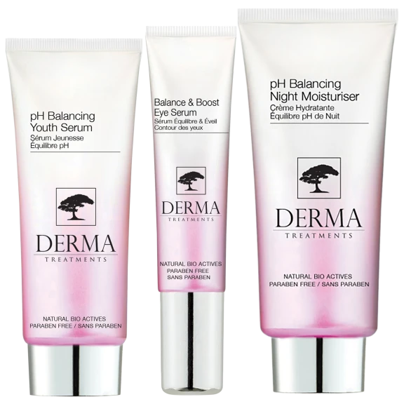 3-Pack: Derma Treatments pH Balancing Youth & Eye Serum + Night Moisturiser
