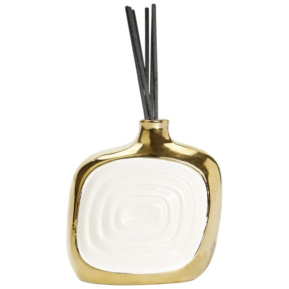 Vivience Gold Edged White Square Reed Diffuser