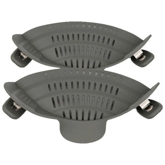 2-Pack: Cheer Collection Silicone Snap on Pot Strainer