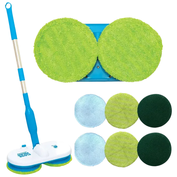 Floor Police Cordless Motorized Mop + Extra Replacement Pads Bundle