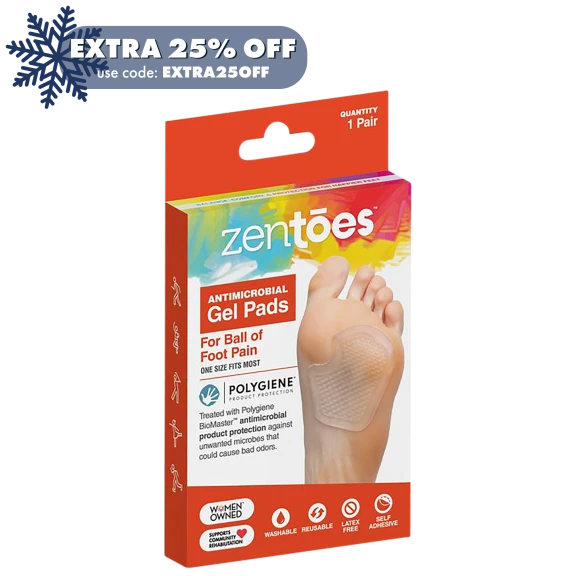 4-Pack: ZenToes Antimicrobial Gel Pads for Ball of Foot
