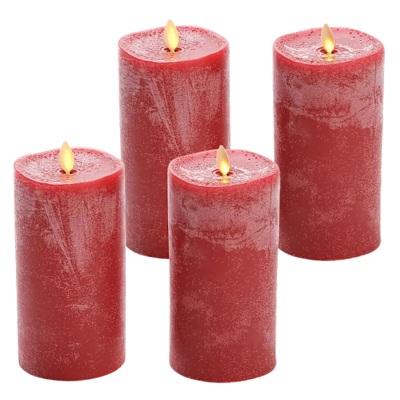 4-Pack: Luminara Flameless 6.5" Chalky Pillars
