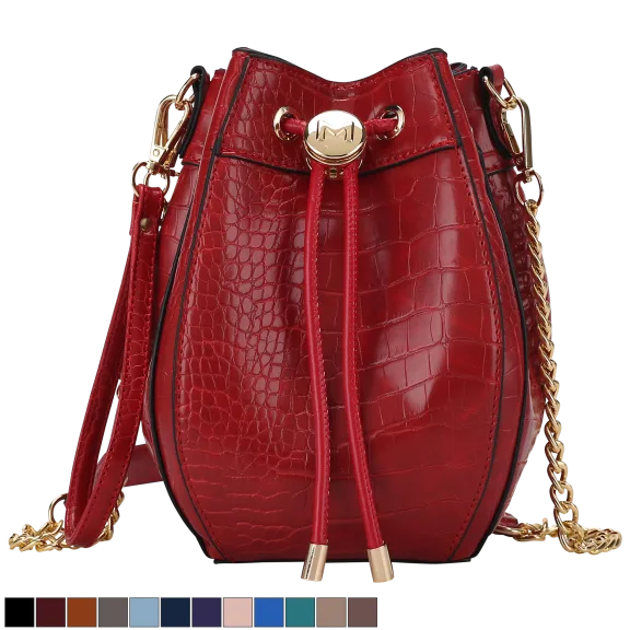 MKF Collection Cassidy Crocodile Embossed Hobo Bucket Bag by Mia K