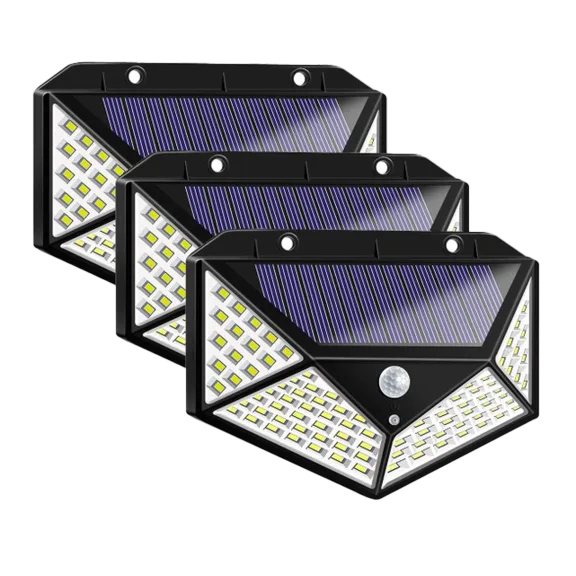 3-Pack: Hakol 100-LED Solar Powered Motion Sensor Lights With 270° Wide Angle