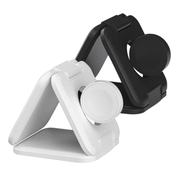 LAX Gadgets MagSafe Compatible Foldable Wireless 3-In-1 Charging Stand