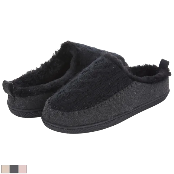 Floopi Women’s Tori Cableknit and Felt Clog Slippers