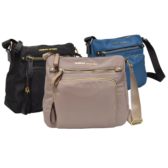 Adrienne Vittadini Nylon Crossbody with Large Front Pocket