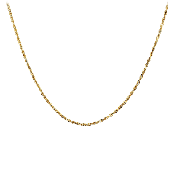 Pori Jewelers 14K Gold 1.5MM Diamond Cut Rope Chain Necklace