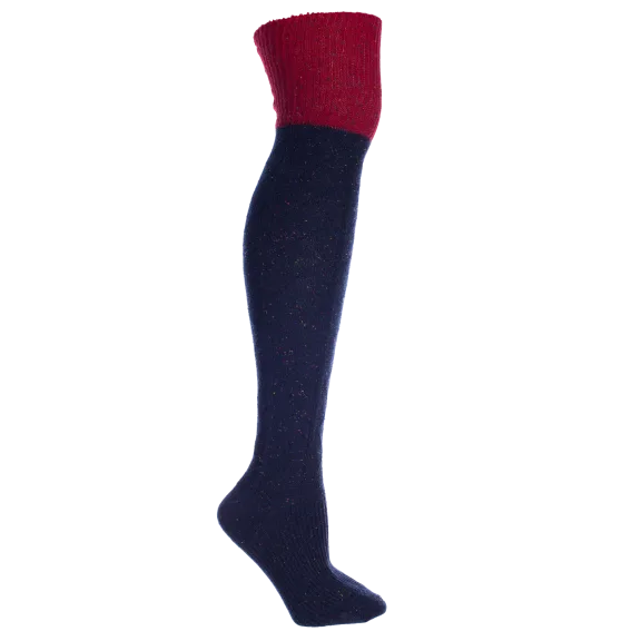 MinxNY Navy Wool Speckled Knee-high Boot Socks
