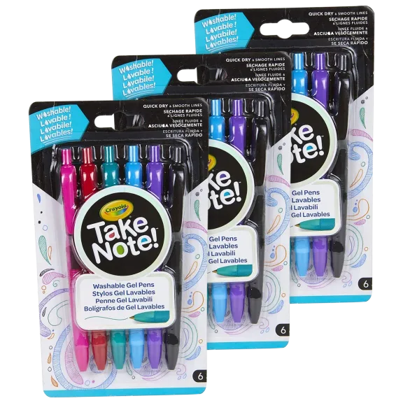 3-Pack: Crayola 6ct Medium Point Washable Gel Pens Set