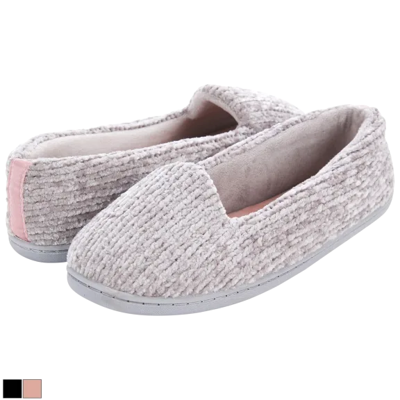 Floopi Women’s Rose Chenille Closed-Back Slippers