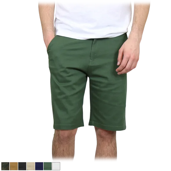 2-Pack: Men's 5-Pocket Flat-Front Slim-Fit Stretch Chino Shorts