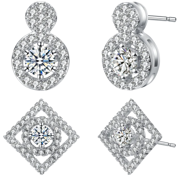 Classic Rhodium Plated Earrings