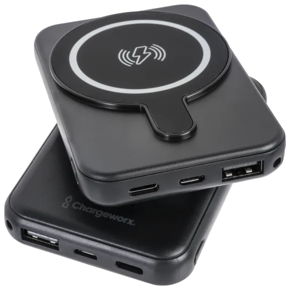 2-Pack: Chargeworx 5,000mAh Magnetic Wireless Power Bank