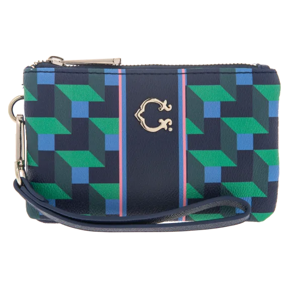 Nordic Building Blocks Pattern Palmer Double Zip Wristlet by C. Wonder