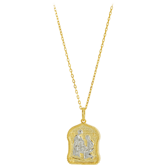 Savvy Cie 18K Gold Sterling Silver Holy Family Pendant Necklace
