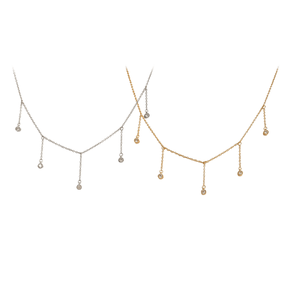 Hollywood Sensation Dainty Cubic Zirconia Dangle Necklace
