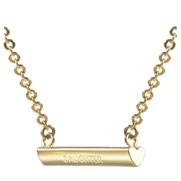 Stella Valle Daughter Engraved Heart-Shaped Charm Necklace