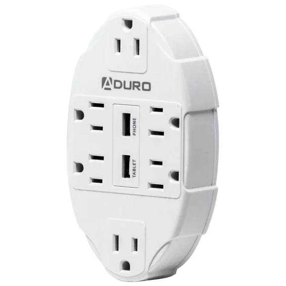 Aduro Surge Oval Charging Station 6 Outlets Dual USB