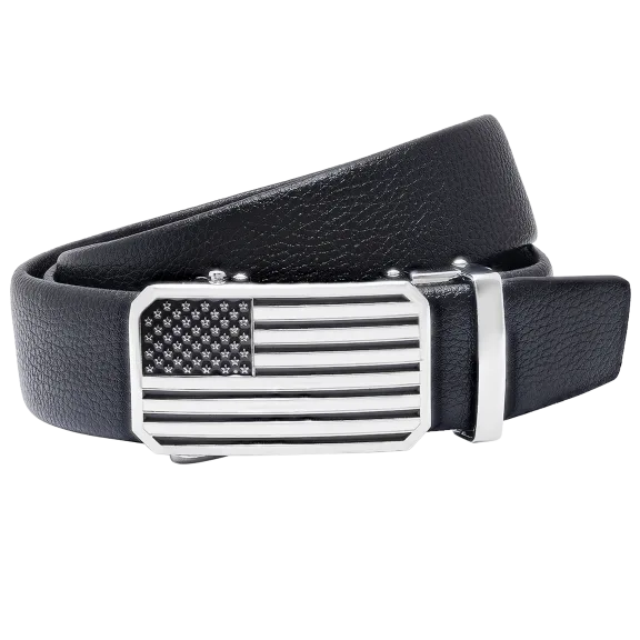 Steeltime Mens Vegan Leather American Flag Belt