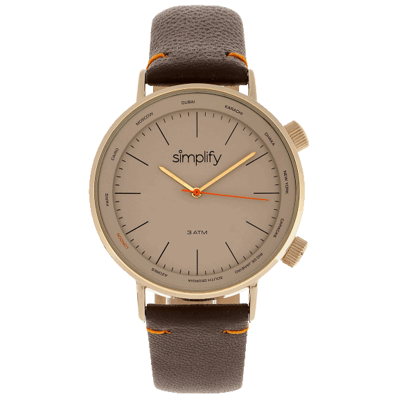 Simplify The 3300 Watch With Leather Band