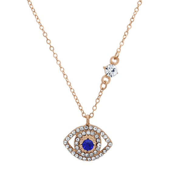 Saffron Protective Eye Necklace with Blue Center Stone