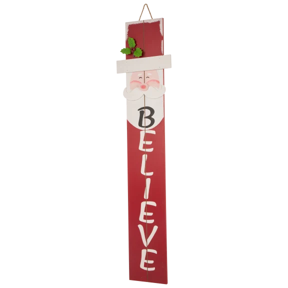Glitzhome 42.00”H Christmas Wooden "BELIEVE" Santa Sign