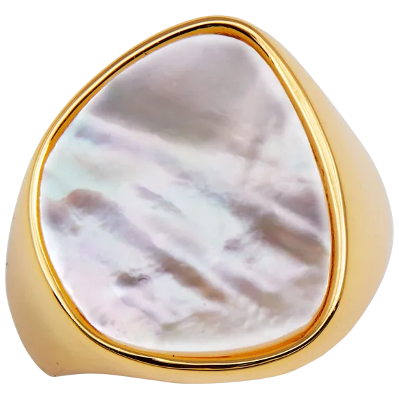 Savvy Cie Bold Mother of Pearl Ring