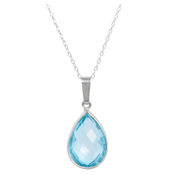 Savvy Cie Genuine 6.25 Carat TW Pear Drop Necklace
