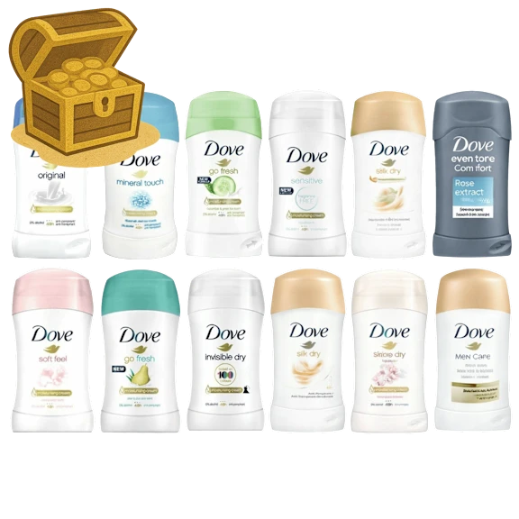 10-Pack: Dove Antiperspirant Deodorant Roll-On Stick Mix
