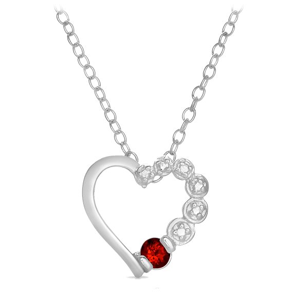 RelavenO Classic Genuine Ruby Heart Necklace