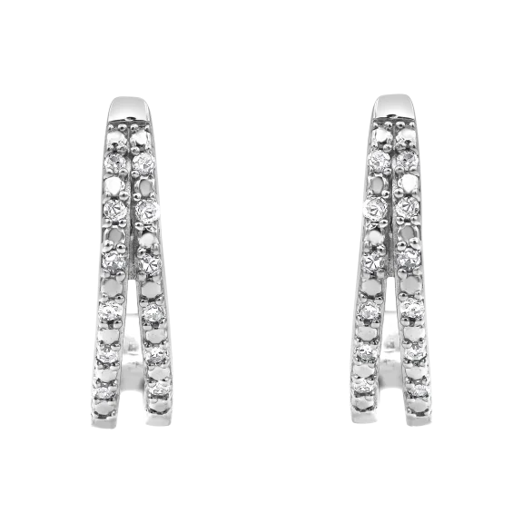 Brilliant Diamonds 1/10 Carat TW Lab-Grown Diamond Sterling Silver Hoop Earrings
