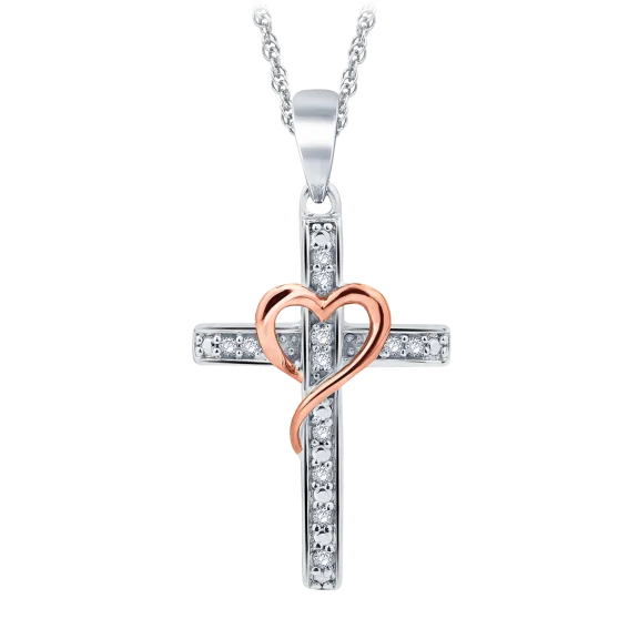 Diamond Muse 0.10 Carat TW Diamond Cross Necklace