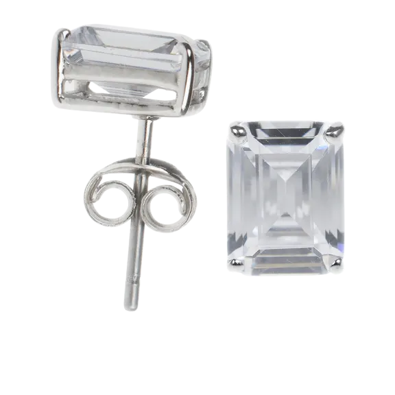 Jardin Jewelry Emerald Cut Stud Earrings