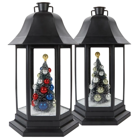 Winter Lane Holiday LED Projection Lantern