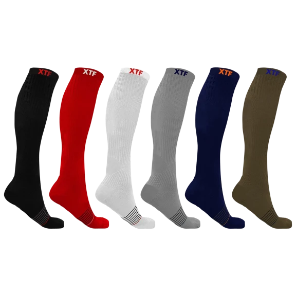 6-Pack: XTF Unisex Sports Knee-High Compression Socks