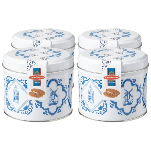4-Pack: Daelmans Stroopwafels in Keep Sake Tins (Best By 1/10/23)