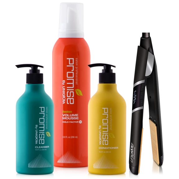 Promise by Uniqkka Volumizing & Humidity Control Set w/ Straightener