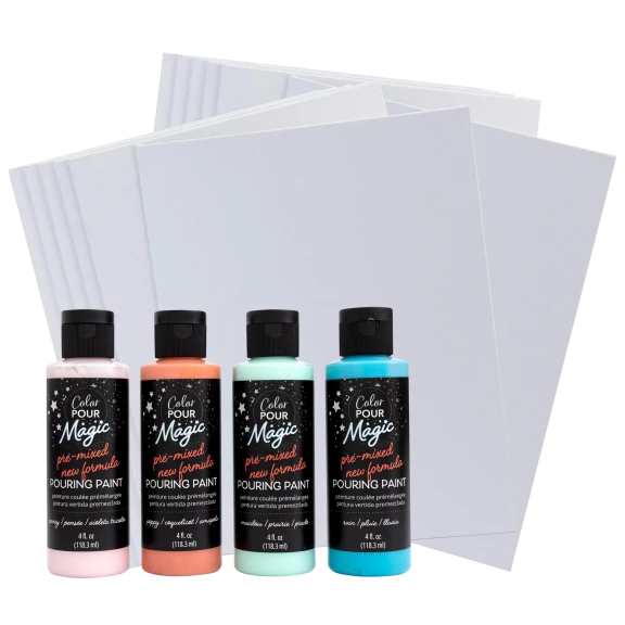 American Crafts Color Pour Pre-Mixed Acrylic Pants with 8"x10" Canvas Panels