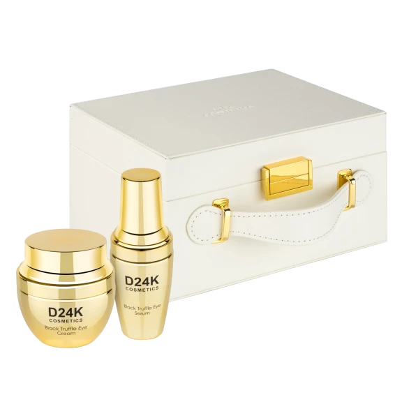 "Golden Eyes" Black Truffle & Gold Infused Eye Cream & Eye Serum with Luxury Box