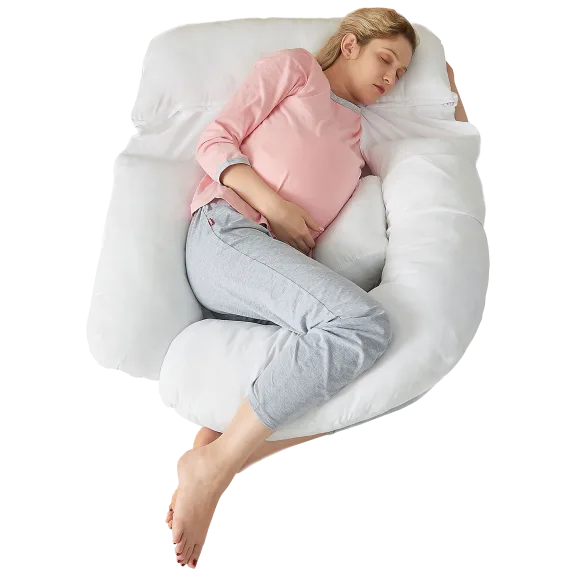 Cheer Collection U-Shaped Pregnancy Support Body Pillow w/ Adjustable Positions