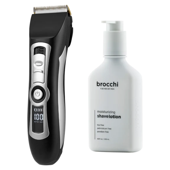 Brocchi Digital Trimmer & Moisturizing Shave Lotion Bundle