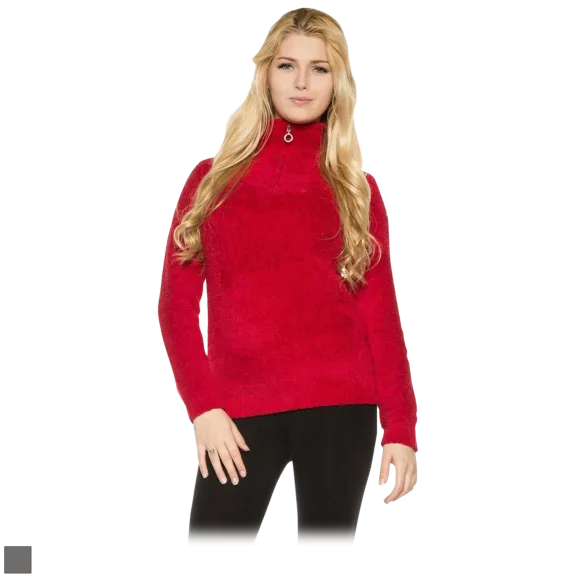 Rhonda Shear Marshmallow Zip Top