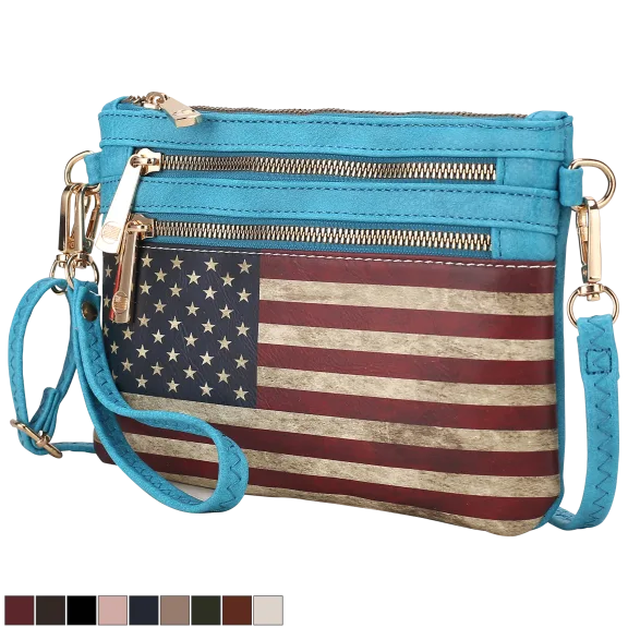 MKF Collection Alisson Women’s Flag Wristlet/Crossbody Bag by Mia K.