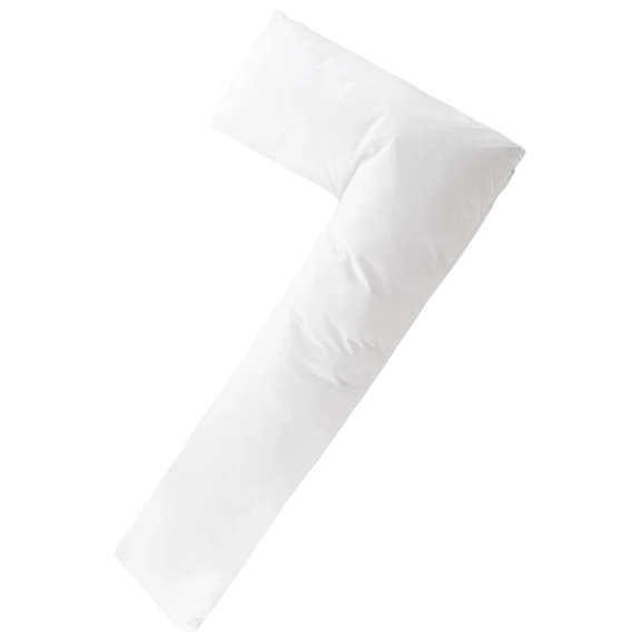 Cheer Collection Hypoallergenic Total Body L Shaped Pillow with Zippered Cover