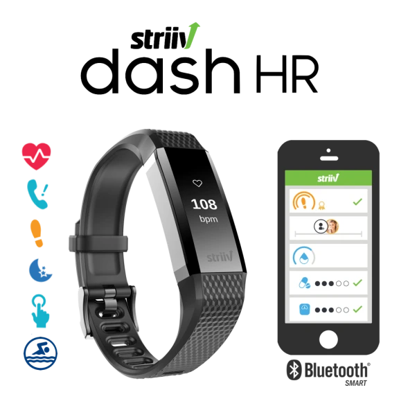 Striiv Dash HR Waterproof Smartwatch with Continuous Heart Rate Tracking & More