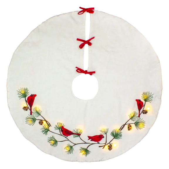 Winter Lane LED Cardinal Tree Skirt (48")