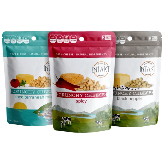 18-Pack: Variety INTAKT Snacks Crunchy Cheese