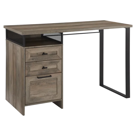 Walker Edison Anton 48" Metal and Wood 3 Drawer Writing Desk