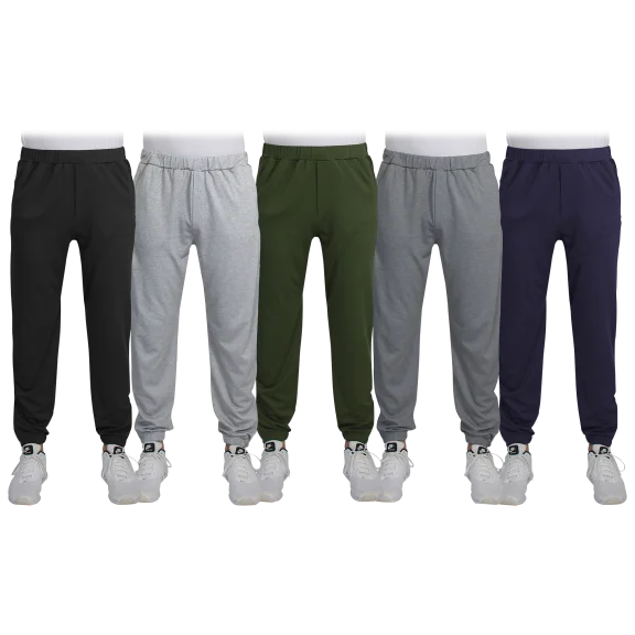 Galaxy By Harvic 3-Pack Men's Moisture Wicking Performance Jogger